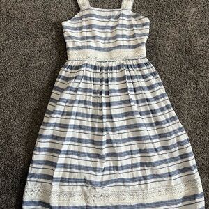 Speechless Blue and White Striped Kids Dress